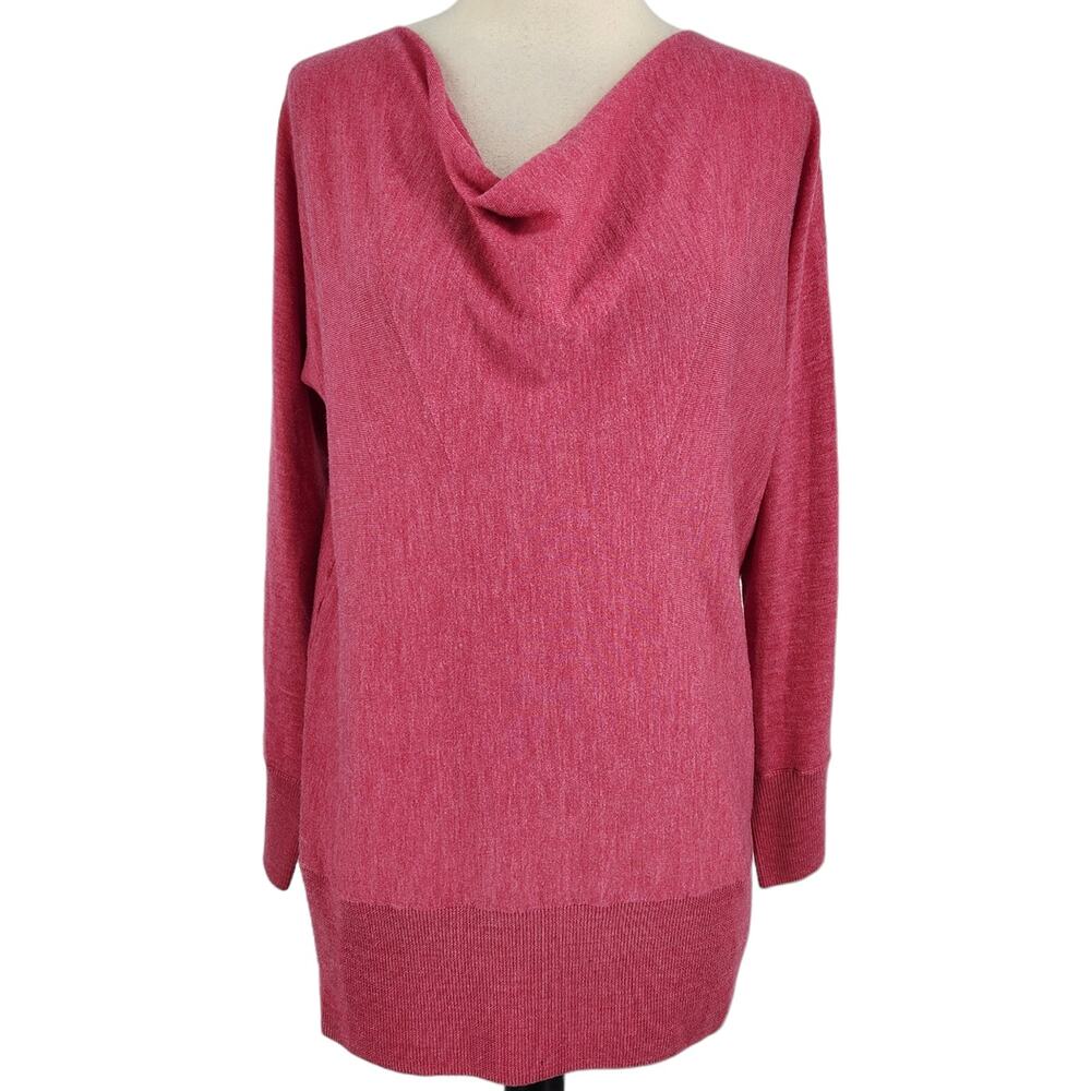 Talbots Merino Wool Cowl Neck Sweater Pink Womens Size Medium
